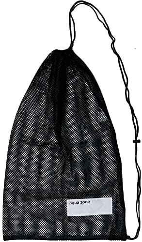 Bolsa de malla para equipo deportivo con cordón para natación, playa, buceo, viajes, gimnasio, pelota (negro-2), Negro -, 18 inch wide and 31 inch Tall