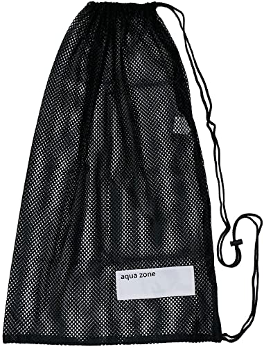 Bolsa de malla para equipo deportivo con cordón para natación, playa, buceo, viajes, gimnasio, pelota (negro-2), Negro -, 18 inch wide and 31 inch Tall