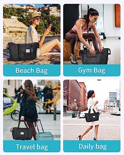 Bolsa de viaje plegable portátil bolsa de viaje plegable bolsa de viaje viaje viaje impermeable bolsa de deporte grande bolsa de deporte con compartimento húmedo plegable para yoga deporte fitness