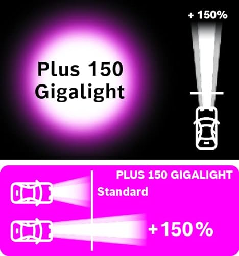 Bosch H4 Plus 150 Gigalight Lámparas para faros, 12 V 60/55 W P43t, Lámparas x2
