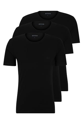 BOSS T-Shirt RN 3P Classic Camiseta, Black 1, XL para Hombre