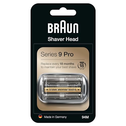 Braun 94 M - Cabezal de Recambio, compatible con las afeitadoras Braun Series 9 Pro y Series 9, Plata