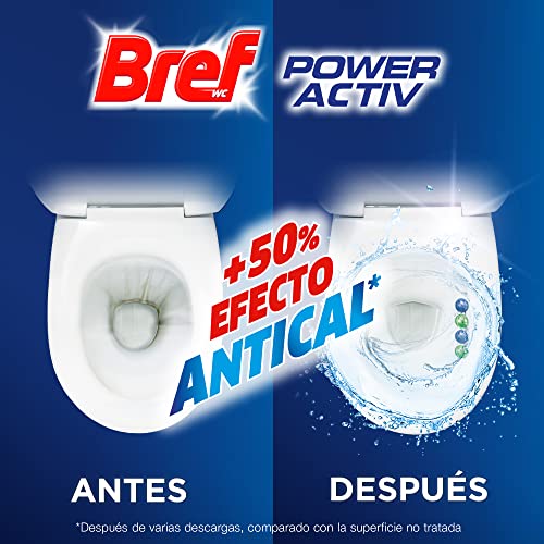 Bref Power Activ Natura Cesta WC (3 unidades), limpia baño para un WC siempre limpio y fresco, limpiador de baños con fórmula antical que elimina la suciedad