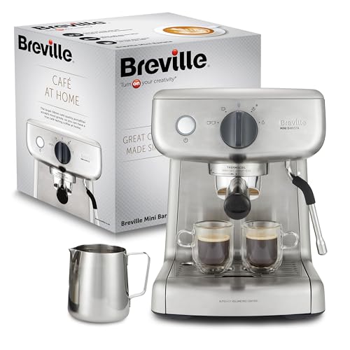 Breville Mini VCF125X - Barista máquina de café expreso, totalmente automática con espumador de leche al vapor y bomba italiana de 15 bares, 2 L, Multicolor