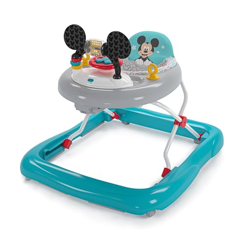 Bright Starts, Andador Bright Starts Disney Baby Mickey Mouse 2 en 1 Activity Walker Toy con centro de actividades: altura ajustable y fácil de doblar, Original Bestie, a partir de 6 meses