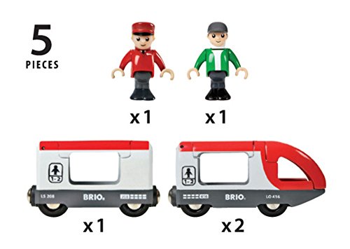 BRIO WORLD - Tren de pasajeros, vehículos para Circuito de Tren BRIO, 5 Piezas, Edad 3+ Años