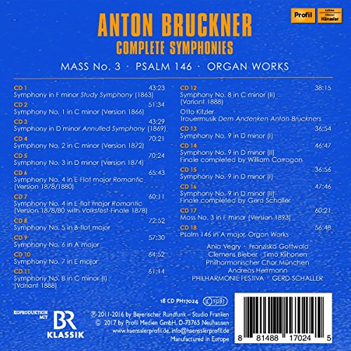 Bruckner: Complete Symphonies [Philharmonie Festiva; Philharmonischer Chor München; Gerd Schaller] [Profil Edition: PH17024]