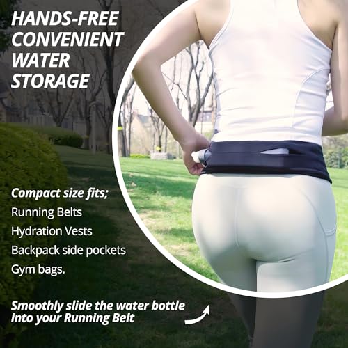 Build & Fitness Botella de agua curvada para cinturones de running, botella de hidratación para correr, fácil de usar, 300 ml