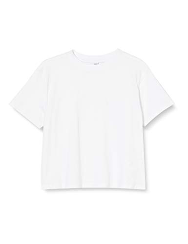 Build Your Brand Camiseta de Manga Corta para niñas, Blanco, 134-140