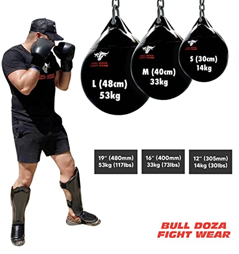 BULL DOZA FIGHT WEAR Basic Line - Bolsa de Boxeo de Agua, Resistente, Impermeable, Varios tamaños (M (40cm) 33kg)