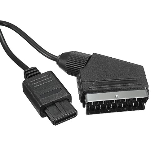 C-FUNN 1,8 M De PVC RGB Scart Video AV Cable Cables para PAL Super Compatible con Nintendo N64 NGC SNES