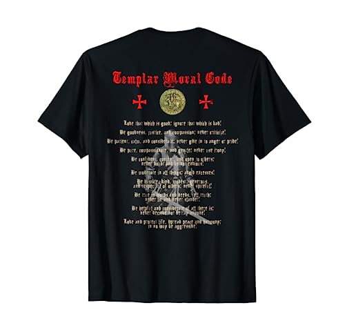 Caballeros Templarios Código Moral. Diseño de 2 caras. Alas de Santa Cruz Camiseta