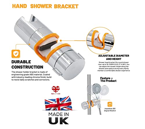 Cabezal de ducha ajustable para barra deslizante, soporte de ducha de mano universal de 19-25 mm, soporte de guía de cabeza, rotación de 360 grados para pulverizadores