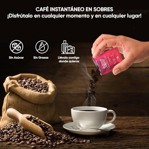 Café Arabica Instanáneo Skinny Coffee Con Café Verde, L-Carnitina, Guaraná, Té Verde Chlorela y Cafeína - Programa de 28 Días de Café Dietético con Fórmula Detox, Soluble, Natural y Vegano