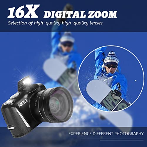 Cámara Digital NBD para fotografía, cámara de vlogging 4K/30FPS Ultra HD de 48MP, compacta con Lente Gran Angular y Macro, Tarjeta SD de 32GB, Zoom Digital 16x, Ideal para Principiantes