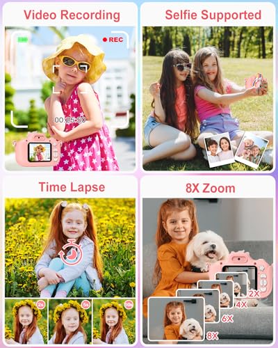Camara Fotos Infantil, Hangrui 1080P 2.0" HD Cámara de Fotos para Niños con 32GB TF Tarjeta, Cámara Fotos Niños con Trípode, Cámara Digital para Niños Regalos para Niños de 3-12 Años