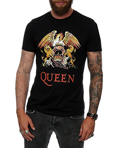 Camiseta con logotipo de Queen, para hombres Negro negro L