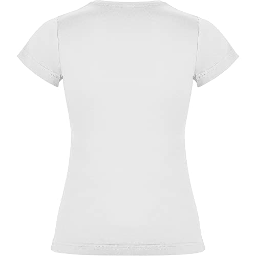 Camiseta de Colores Manga Corta 100% Algodón para Niñas - Camiseta Entallada, Cuello Redondo, cómoda, Suave, Lisa y Elegante (Blanco, 11/12)