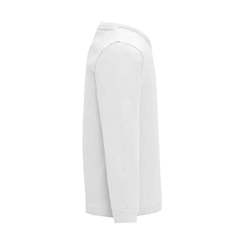 Camiseta de Manga Larga para Bebés - Prenda Unisex de Abrigo con Colores Vivos en algodón Suave, cálida y cómoda (18 Meses, Blanco)