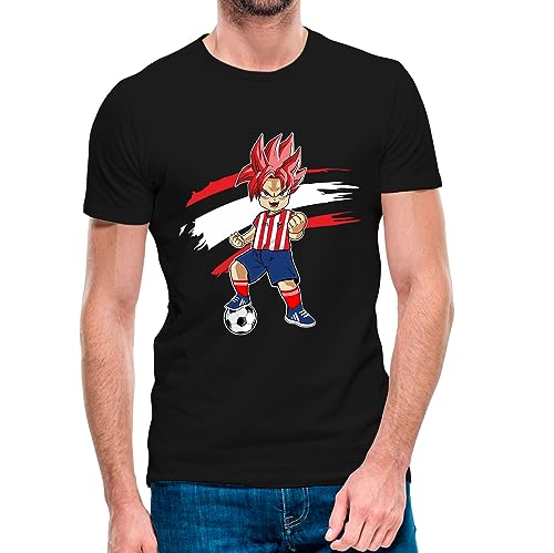 Camiseta de niño de Manga Corta Goku Atlético de Madrid 23-24 (10- Camiseta niño 12 años)(Negra Manga Corta)