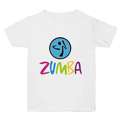 Camiseta de Zumba para Mujer 2D Print Manga Corta Camiseta de Cuello de la tripulación Deportes de Ocio Baile Camiseta Casual para Damas