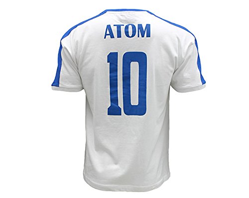Camiseta Newteam con manga corta, para hombre, Blanco/Azul -Oliver Atom- XL