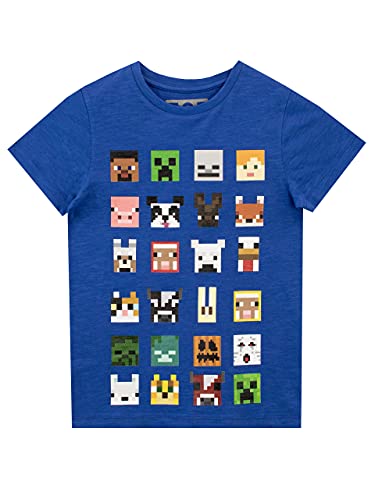 Camiseta para chicos de Minecraft azul real 12-13 Años