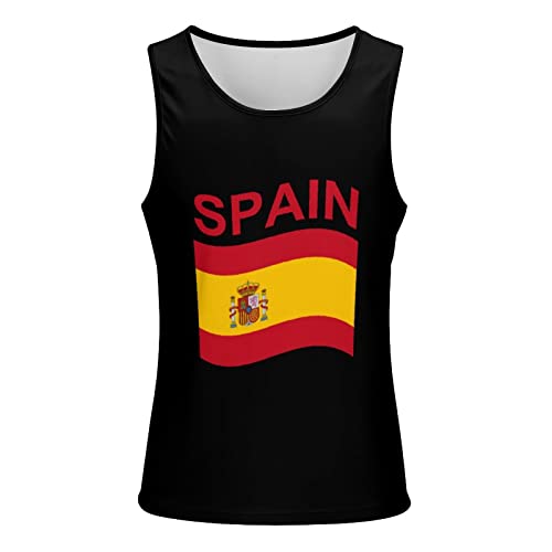 Camiseta sin mangas con estampado de bandera de España para hombre, camisetas sin mangas para entrenamiento, fitness, camisetas interiores 3XL