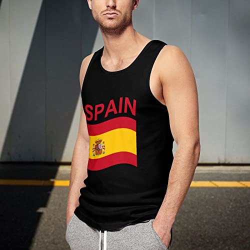 Camiseta sin mangas con estampado de bandera de España para hombre, camisetas sin mangas para entrenamiento, fitness, camisetas interiores 3XL