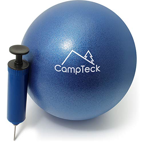 CampTeck U6812 Pelota Pilates Pequeña Plástico Anti Pinchazos 23cm Pelota Yoga Balón Pilates para el Ejercicio, Gimnasio, Fitness, etc. con Bomba de Mano – Azul