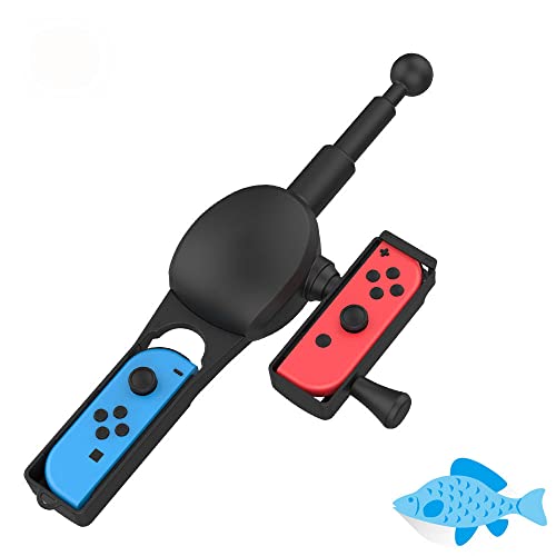 Caña de pescar para Nintendo Switch y Switch OLED, ZKKEIIE Kit de juego de pesca compatible con Nintendo Switch Legendary Fishing, The Strike Championship Edition Gadgets para fiestas familiares