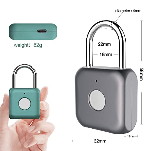 Candado con huella dactilar eLinkSmart Smart Locker Lock Cerradura sin llave con huella digital para armario de gimnasio, armario de escuela (verde)