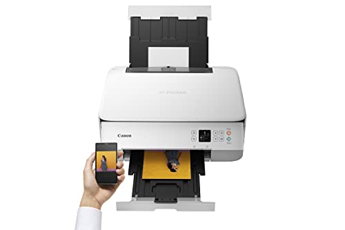 Canon Pixma TS5351a Impresora Multifunción 3 en 1, Sistema de Inyección de Tinta, Impresión, Escaneo y Copia, WiFi, Impresión a Doble Cara, Cartuchos Fine, Bandeja Posterior, Blanco