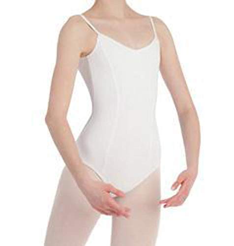 Capezio CC101 - Maillot de ballet con tirantes de espaguetis, Primavera/Verano, Mujer, color Blanco, tamaño M