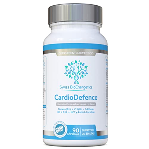 CardioDefence - equilibrio preciso de CoQ10, D-Ribosa, acetil L-carnitina, vitaminas B y MCT para la función del corazón y reducir el cansancio y la fatiga 90 Unidad (Paquete de 1)
