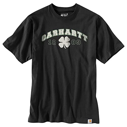 Carhartt Relaxed Fit Heavyweight Short-Sleeve Shamrock T-Shirt, Camiseta Hombre, Black,