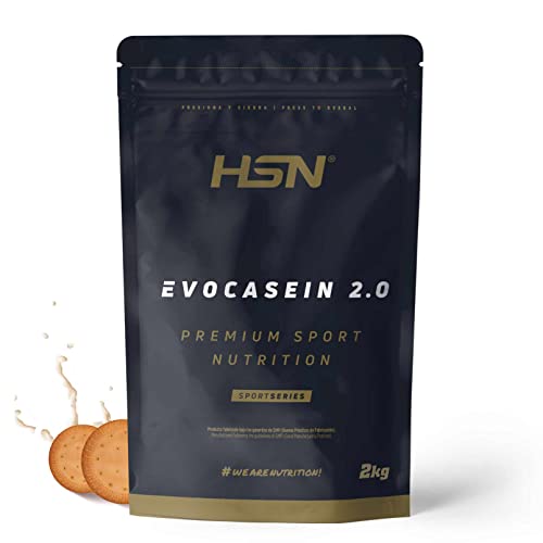 Caseína Micelar de HSN Evocasein 2.0 | Sabor Galleta 2 Kg = 67 Tomas por Envase Proteína Lenta Digestión para Antes de Dormir | No-GMO, Vegetariana, Sin Gluten