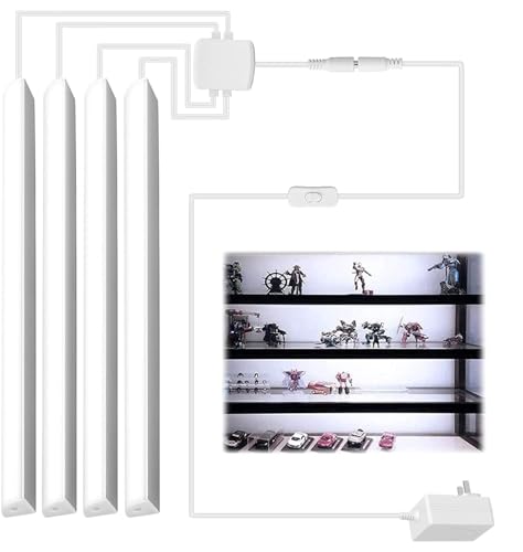 Cefrank Luces de armario, 4 barras de luz LED en forma de V de 30 cm debajo de las luces de armario de cocina - 1200 lm 12 W (Blanco frío 6000K)
