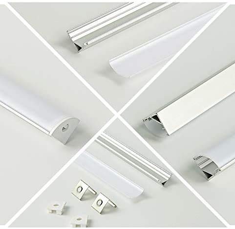 Cefrank Luces de armario, 4 barras de luz LED en forma de V de 30 cm debajo de las luces de armario de cocina - 1200 lm 12 W (Blanco frío 6000K)