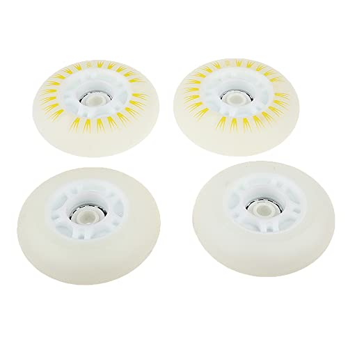 CENPEK 4 ruedas de patines en línea con LED, ruedas brillantes luminosas duraderas para deslizamiento, 60 mm, amarillo