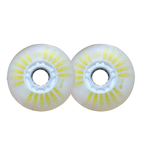 CENPEK 4 ruedas de patines en línea con LED, ruedas brillantes luminosas duraderas para deslizamiento, 60 mm, amarillo