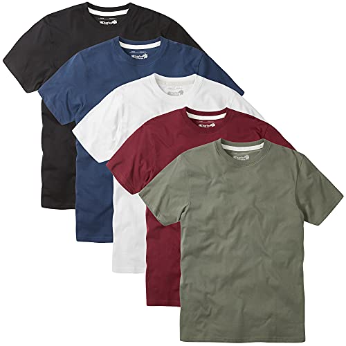 Charles Wilson Paquete 5 Camisetas Cuello Redondo Lisas (X-Large, Essentials)