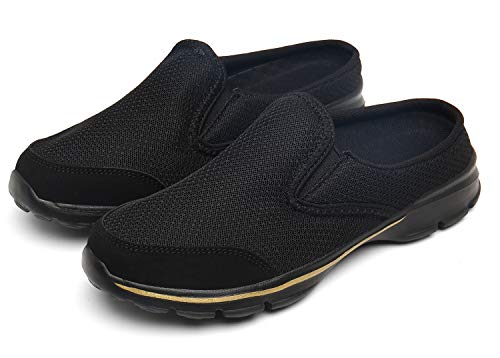 ChayChax Zapatillas de Estar por Casa para Mujer Hombre Zuecos Cómodos Suave Pantuflas de Interior Exterior Antideslizante Ligero Planos Zapatos de Casa, Negro A, 39 EU