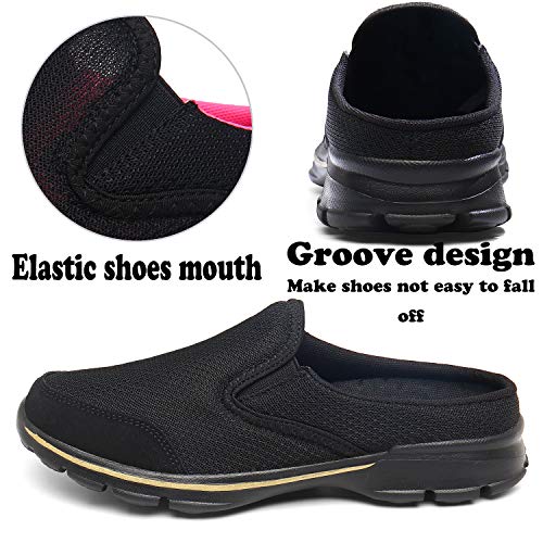 ChayChax Zapatillas de Estar por Casa para Mujer Hombre Zuecos Cómodos Suave Pantuflas de Interior Exterior Antideslizante Ligero Planos Zapatos de Casa, Negro A, 39 EU
