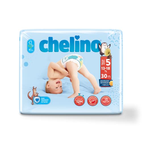 Chelino Pañales infantiles Talla 5 (13-18kg), 30 Unidades ( Paquete de 1)