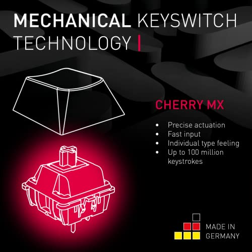 CHERRY MX 2.0S, Teclado de Gaming Mecánico Retroiluminado RGB, Configuración EE.UU. Internacional (QWERTY), con Cable, Diseñado en Alemania, Conmutadores MX Red de Origen, Blanco