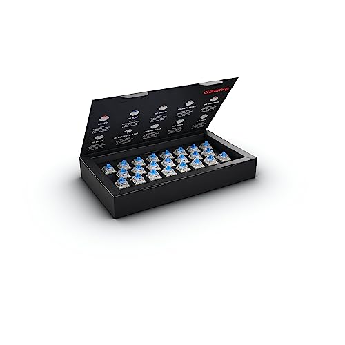 CHERRY MX RGB Blue Switch Kit, Caja con 23 Interruptores para Teclado Mecánico, para DIY, Hot Swap o Teclado Gaming, Interruptor Táctil con Clic (Clicky), Fuerte y Tangible