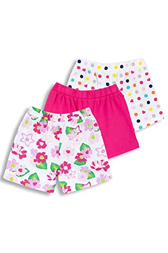 Chicco Pack pantalones cortos en algodòn, Pantalones Niñas, Fucsia, 18 meses (pack de 3)