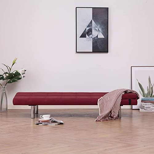Chusui Sofa Bed with Two Pillows, Sofa Cama, Sofá Chaise Longue, Sofá De Salon, Wine Red Polyester