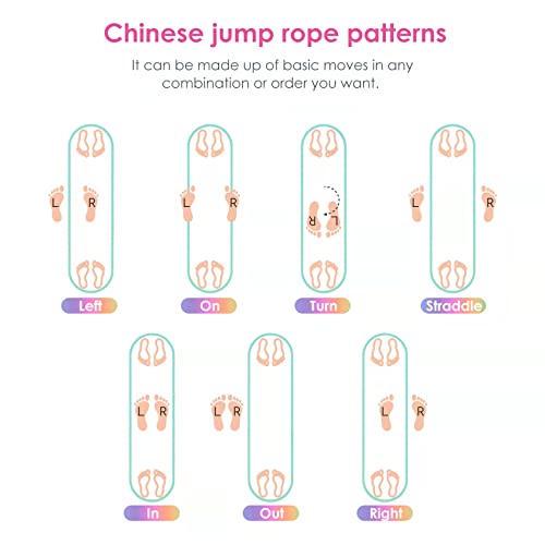 Cikyner Cuerda para Saltar China, 4m de Largo 1.5cm de Ancho Goma Elastica con Instrucciones Goma de Saltar para niños, Juegos para Interiores y Exteriores Niñas y Niños